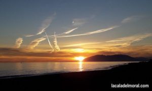 Puesta de Sol en Málaga desde la Playa de La Cala del Moral