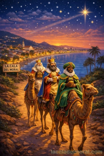 Reyes Magos en La Cala del Moral durante la noche de Reyes