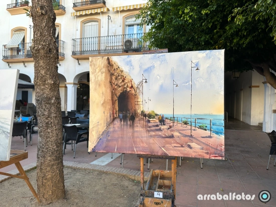 Cuadro del túnel de El Cantal en La Cala del Moral presentado al concurso de pintura de la Semana Sociocultural.