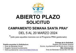 Campamento de Semana Santa para niños de Rincón de la Victoria, Torre de Benagalbón y La Cala del Moral